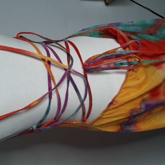 SHEIN curve tie dye strappy backed womens top - Picture 5 of 13